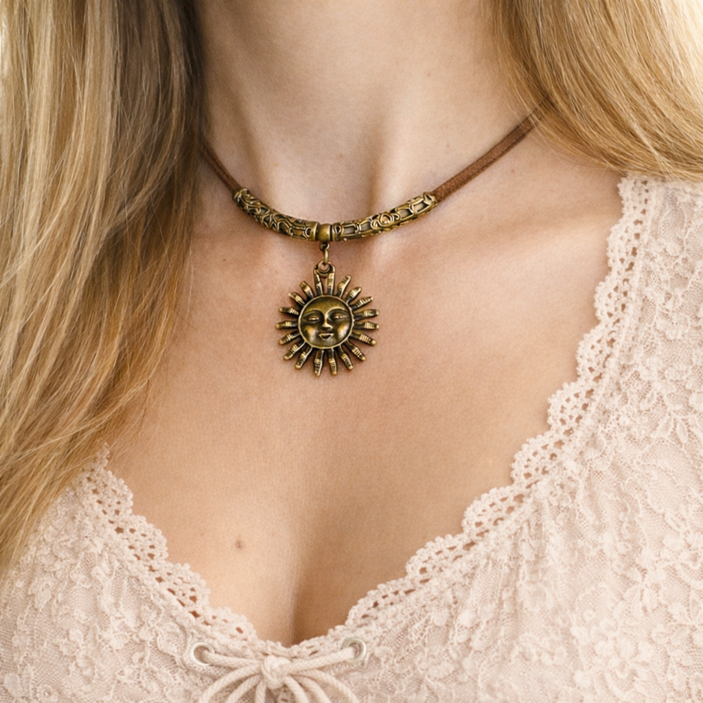 Choker „Słoneczna Dusza” – romantyczne boho z nutą vintage