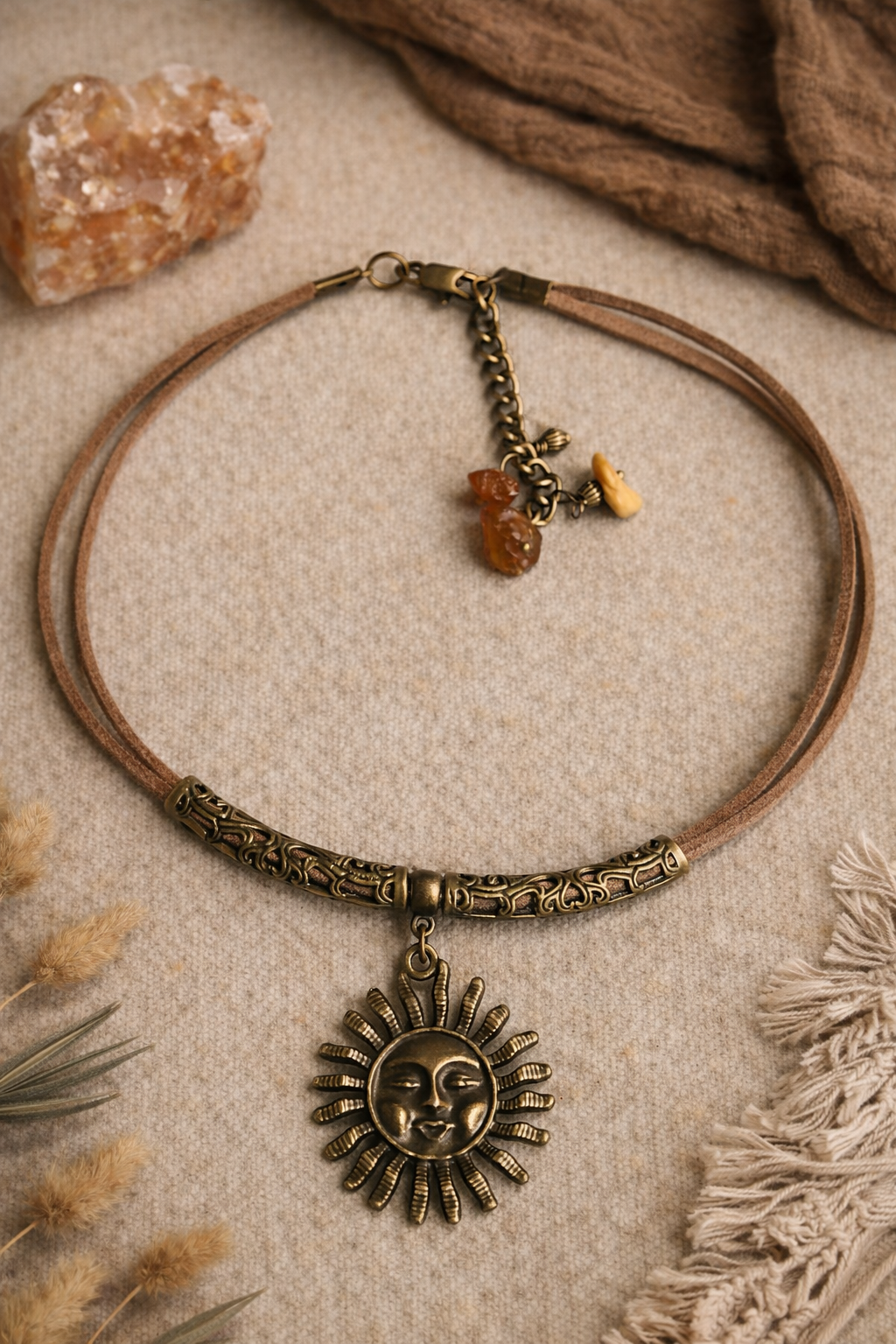 Choker „Słoneczna Dusza” – romantyczne boho z nutą vintage