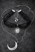 🌙✨ Zestaw naszyjników Moon Gothic – koronka & srebro ✨🌙
