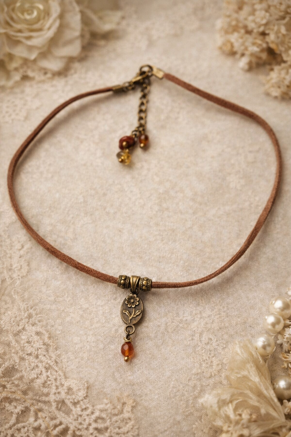🌿 Choker „Ciepło Serca” z mini karneolem