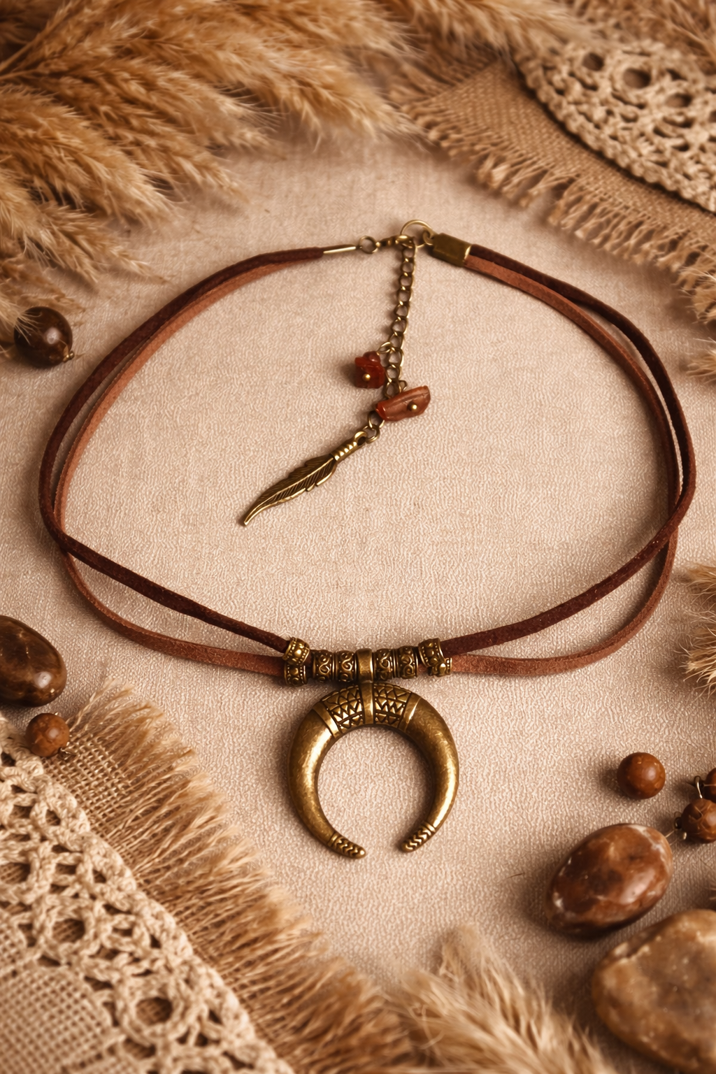 🌙 Choker „Złoty Róg Ziemi”