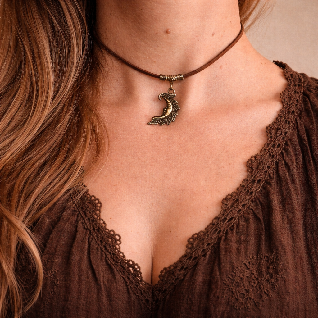 ✨ Choker Księżyc – intuicja, kobieca energia i magia nocy ✨