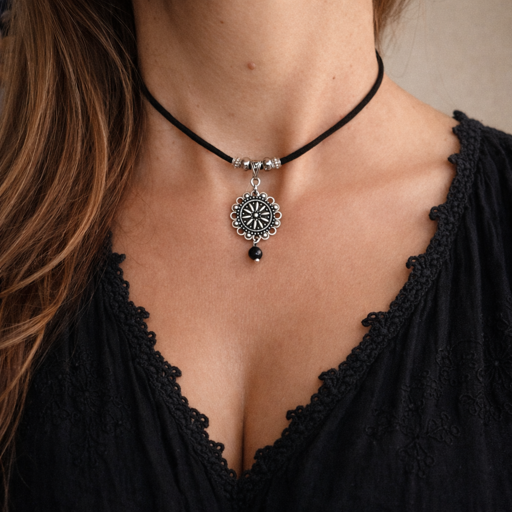 ✨ Choker z czarnym turmalinem – talizman ochrony i siły ✨