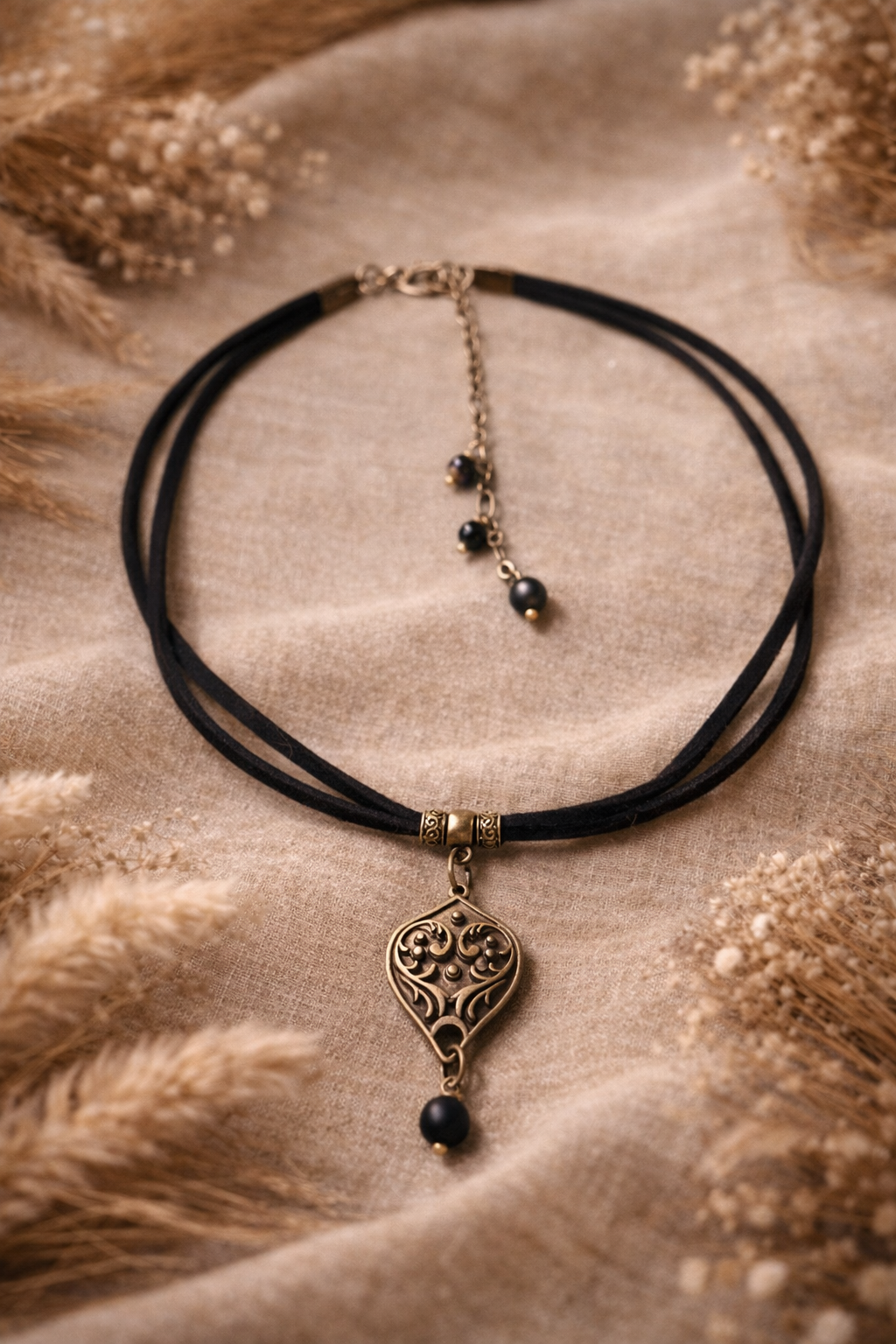 Choker z czarnym onyksiem – talizman siły i ochrony 🖤
