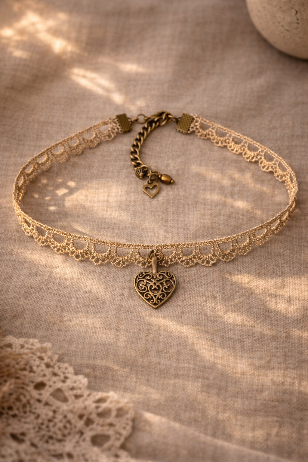 ✨ Choker Koronkowe Serce – styl boho vintage ✨