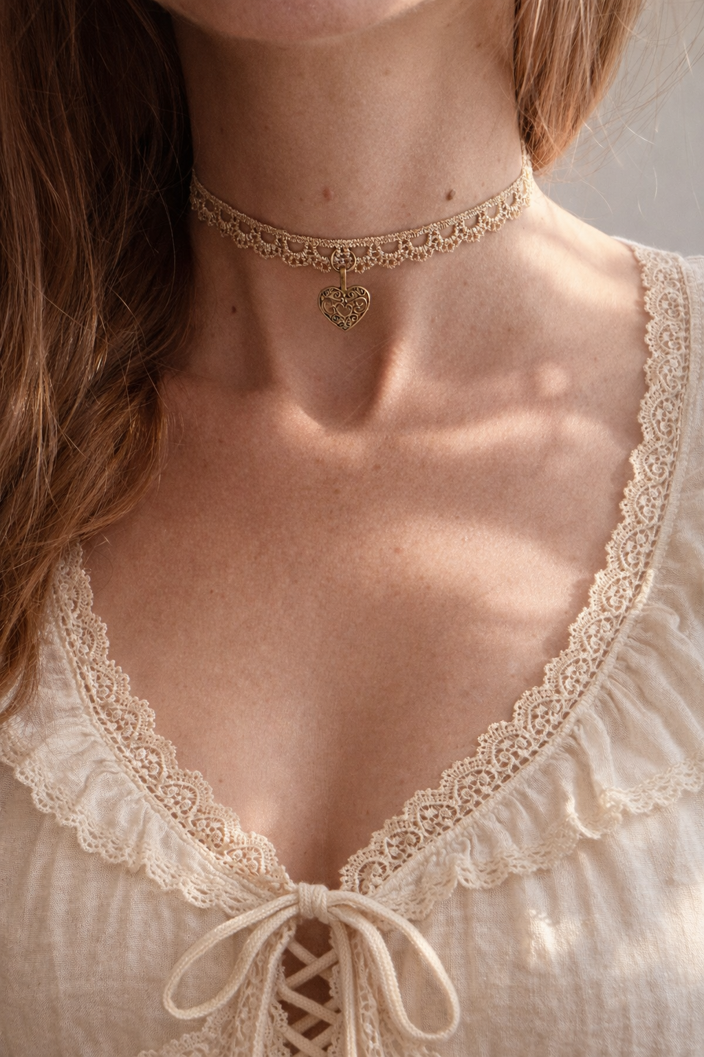 ✨ Choker Koronkowe Serce – styl boho vintage ✨