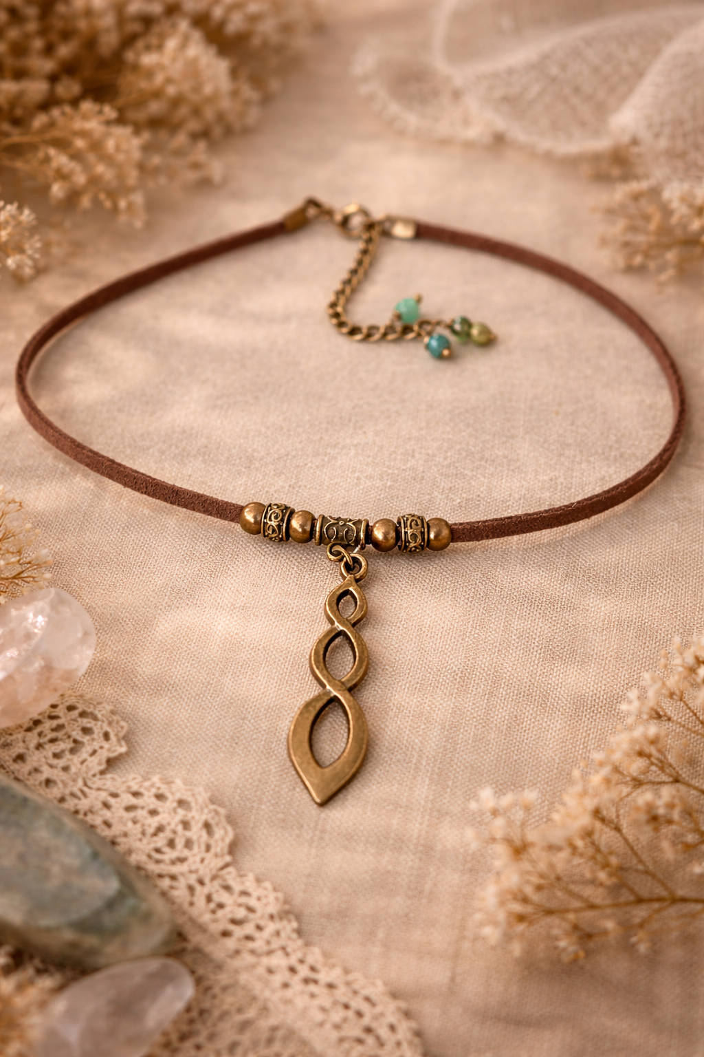 🤎 Choker Boho z symbolem nieskończoności 🤎