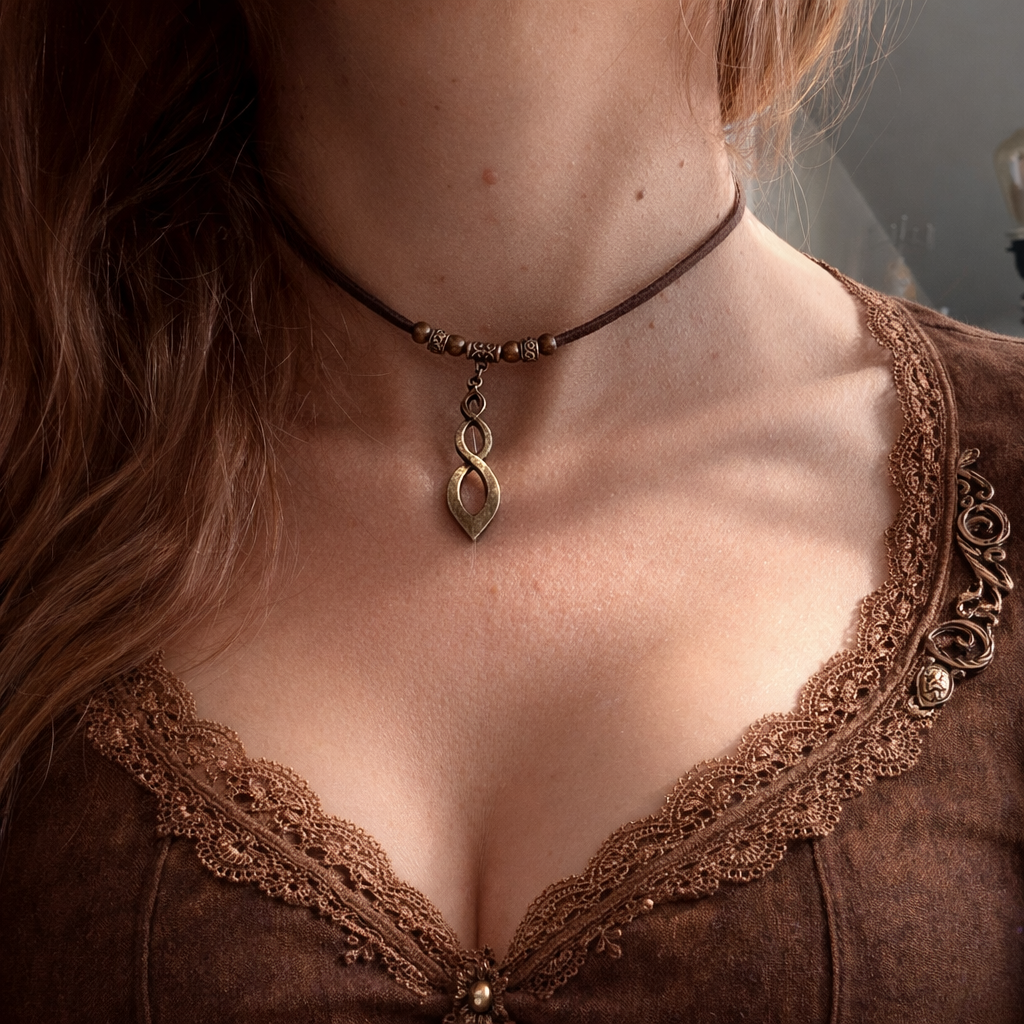 🤎 Choker Boho z symbolem nieskończoności 🤎