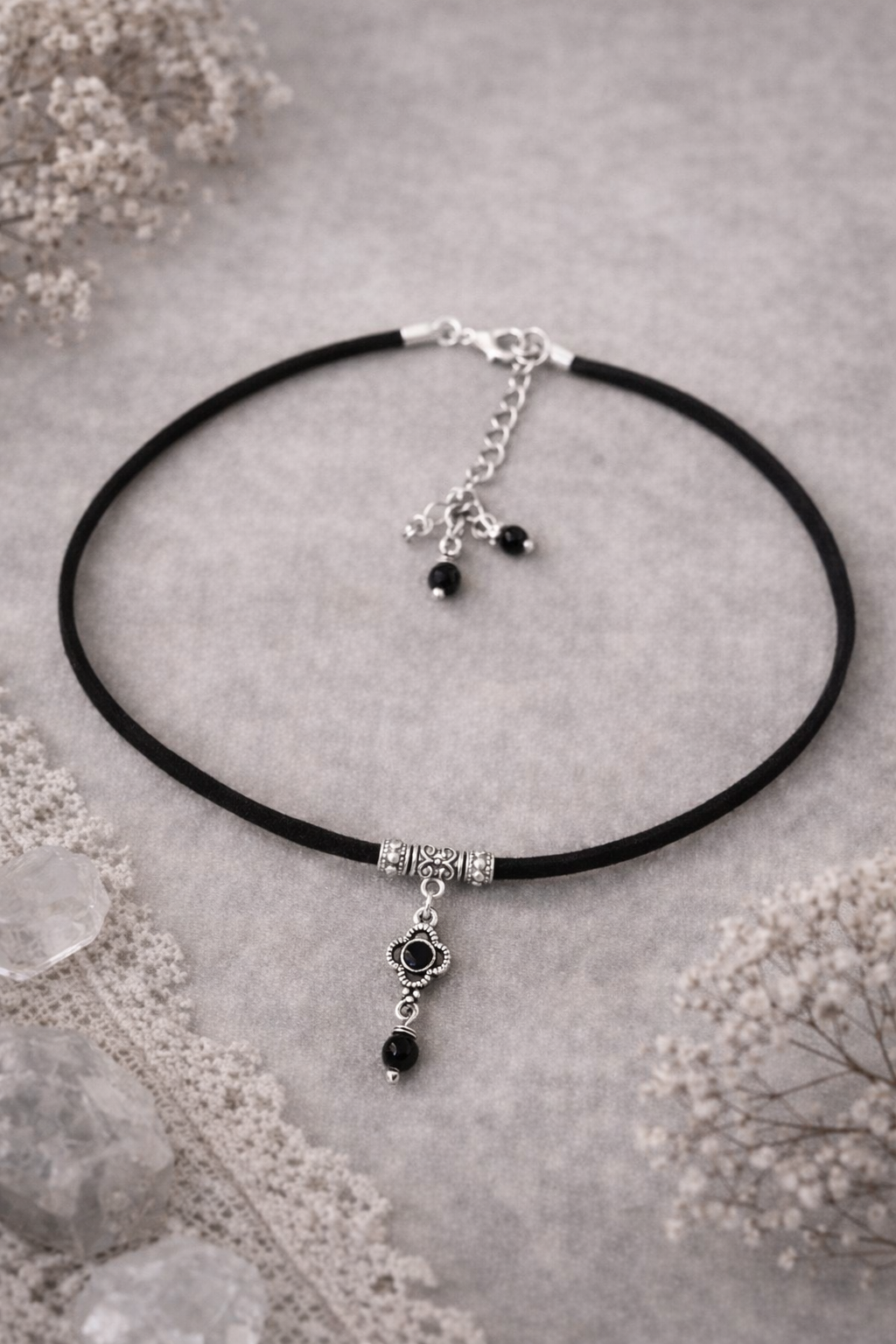 🖤 Elegancki choker z czarnym turmalinem 🖤
