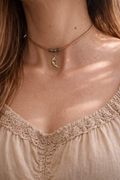 ✨ Choker „Księżycowa Opowieść” – beżowo-złoty blask ✨