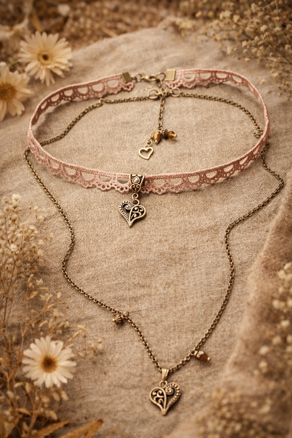 Romantyczne Serce – boho zestaw.
