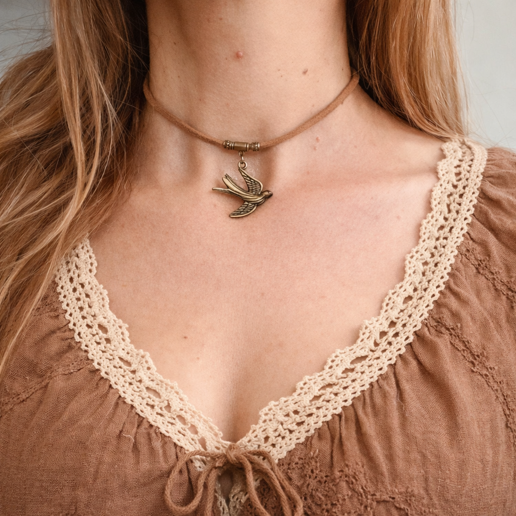 🕊️✨ Choker z jaskółką – naszyjnik boho vintage, symbol wolności i lekkości | Agnes Arte  Lekkość. Wolność. Nowy początek… 🕊️✨