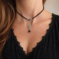 ✨ Choker z węzłem i matowym czarnym agatem – talizman ochrony i harmonii ✨