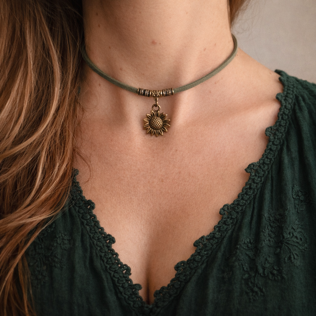 ✨ Choker Słonecznik – talizman światła i wewnętrznej siły ✨