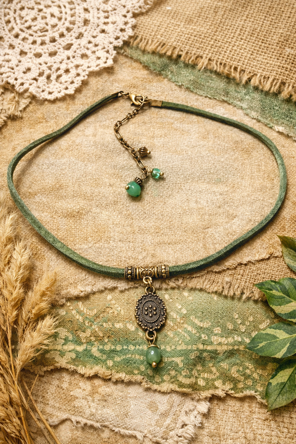 Choker z zielonym awenturynem – talizman harmonii