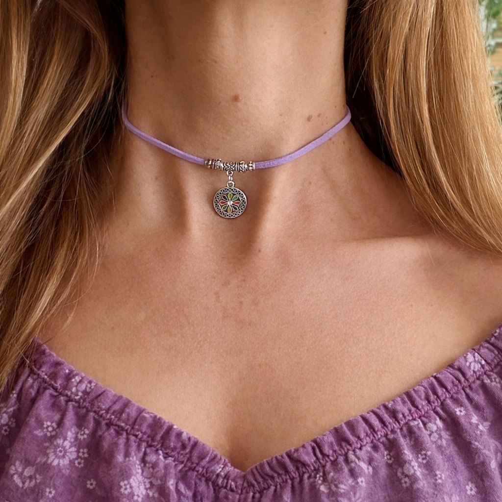 ✨ Choker z ametystem – talizman spokoju i intuicji 💟