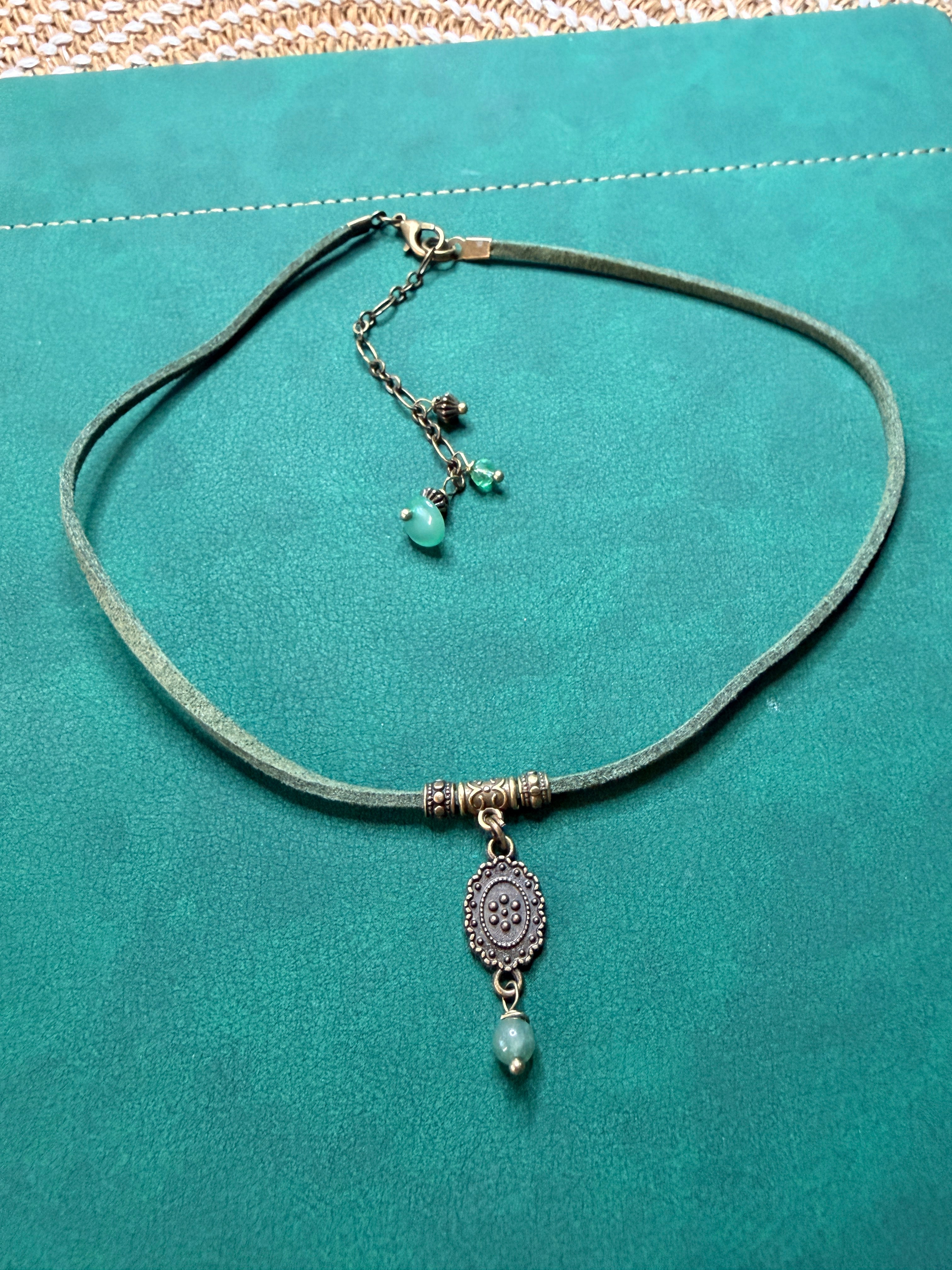 Choker z zielonym awenturynem – talizman harmonii