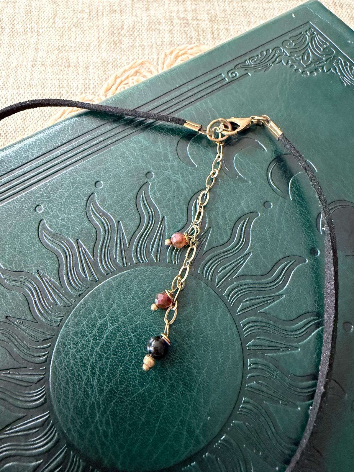 🖤 CHOKER Z CZARNYM TURMALINEM – TALIZMAN OCHRONY | BOHO VINTAGE