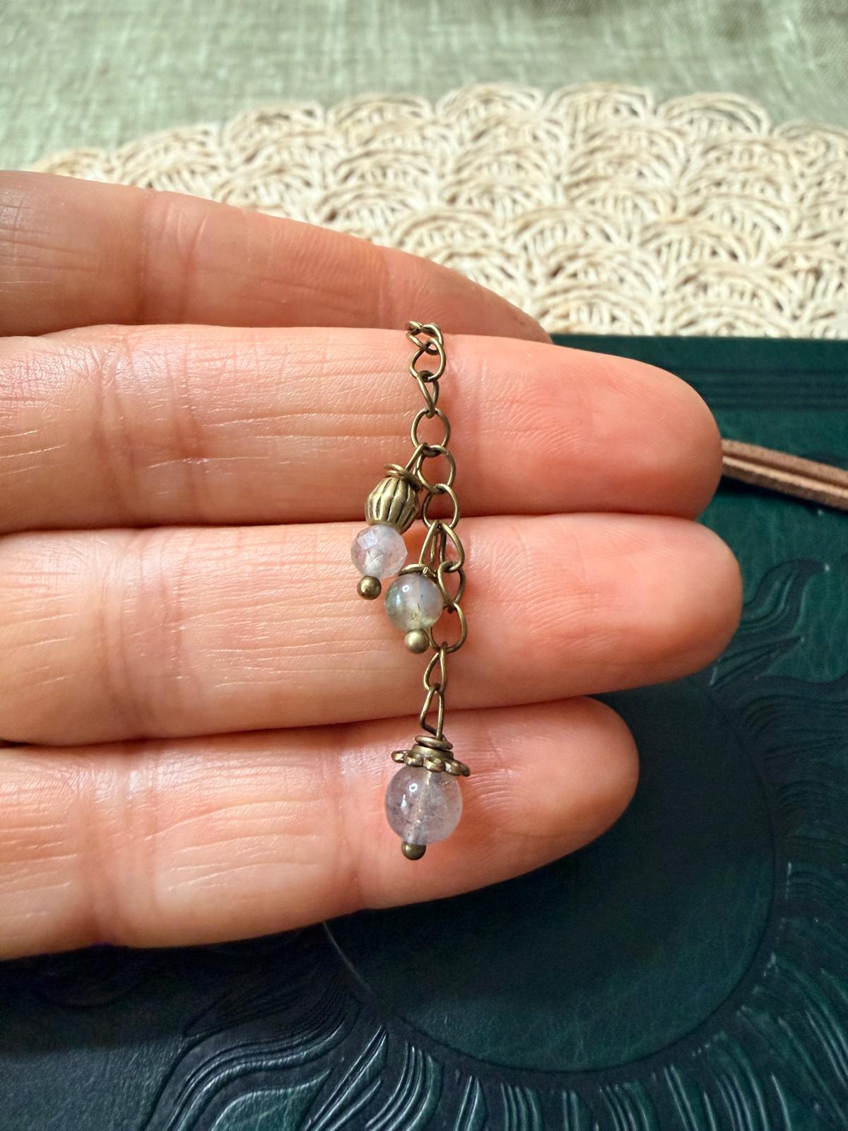 🤍✨ Choker z kwarcem – naszyjnik boho vintage, talizman spokoju i harmonii | Agnes Arte