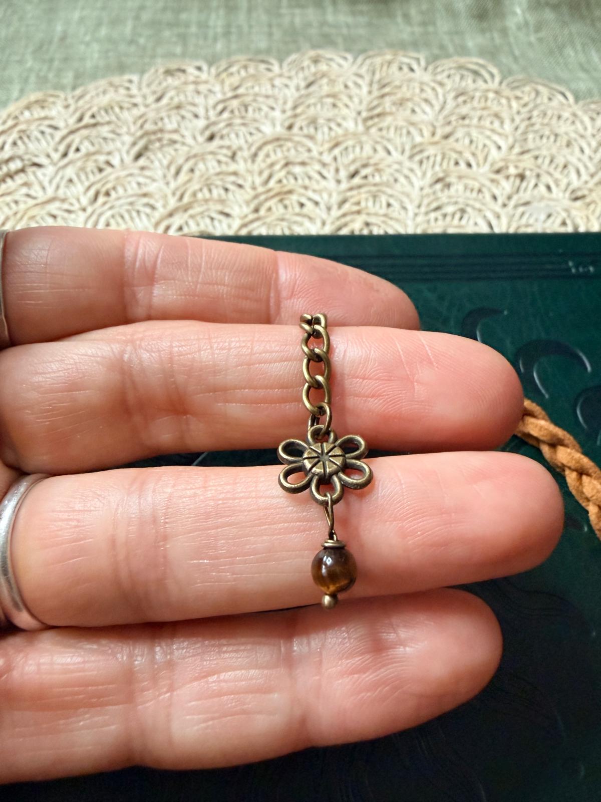 🔥✨ Choker z tygrysim okiem – naszyjnik boho vintage, talizman odwagi i siły | Agnes Arte