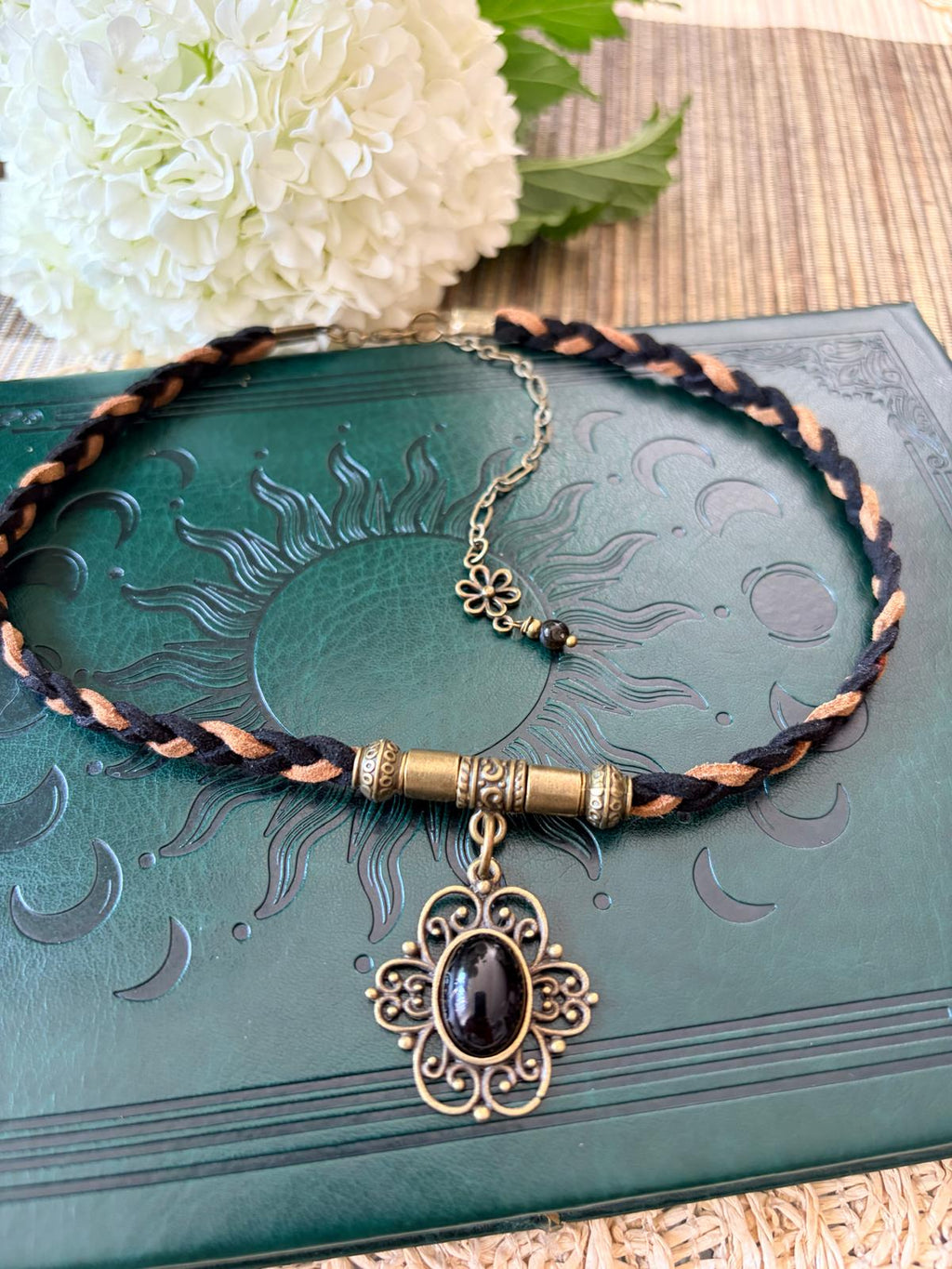 Noc Kruka – choker z czarnym agatem 🖤🌙Czarny Agat Choker Boho Gothic – talizman ochrony | Agnes Arte
