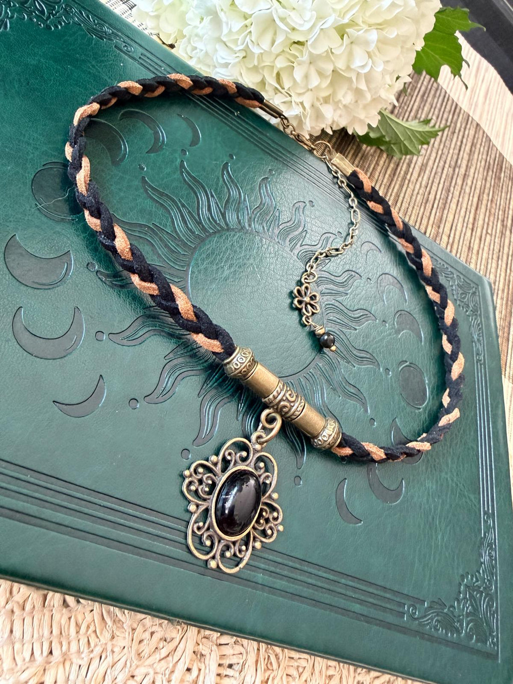 Noc Kruka – choker z czarnym agatem 🖤🌙Czarny Agat Choker Boho Gothic – talizman ochrony | Agnes Arte