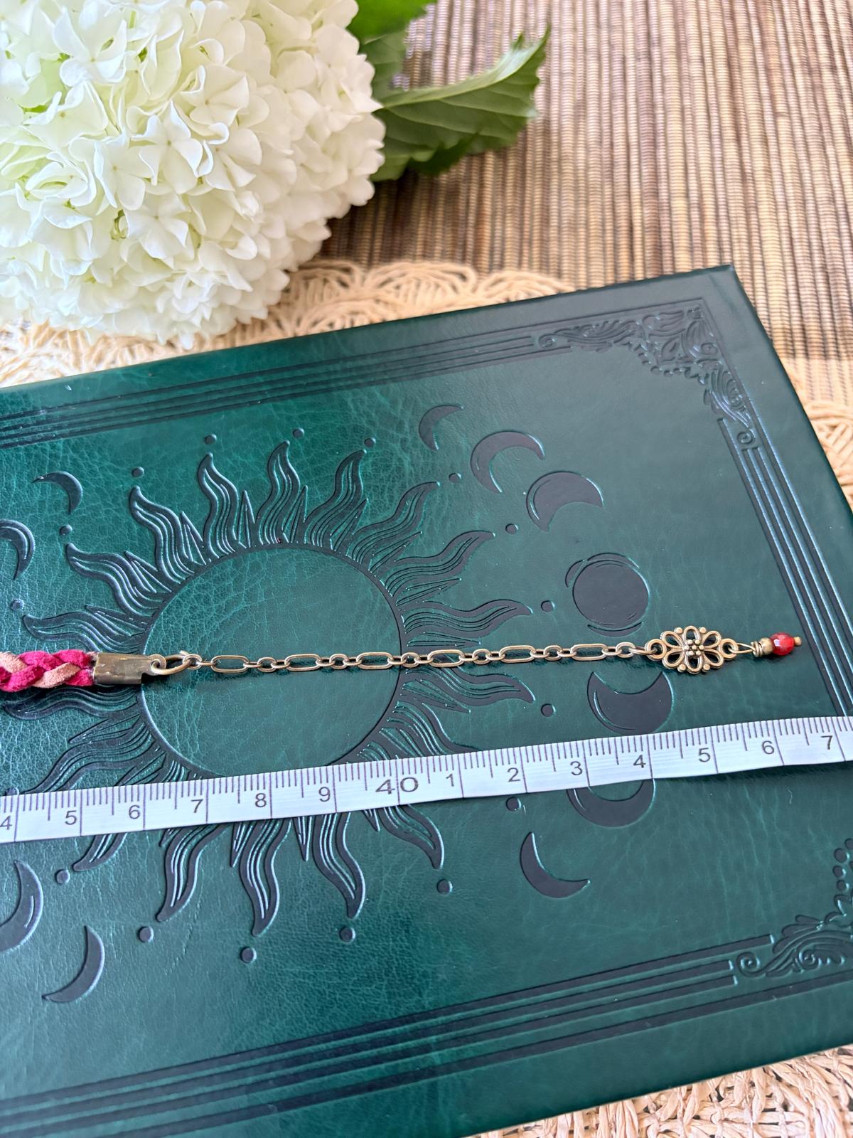 Ogień Odwagi – choker boho z czerwonym agatem ❤️✨