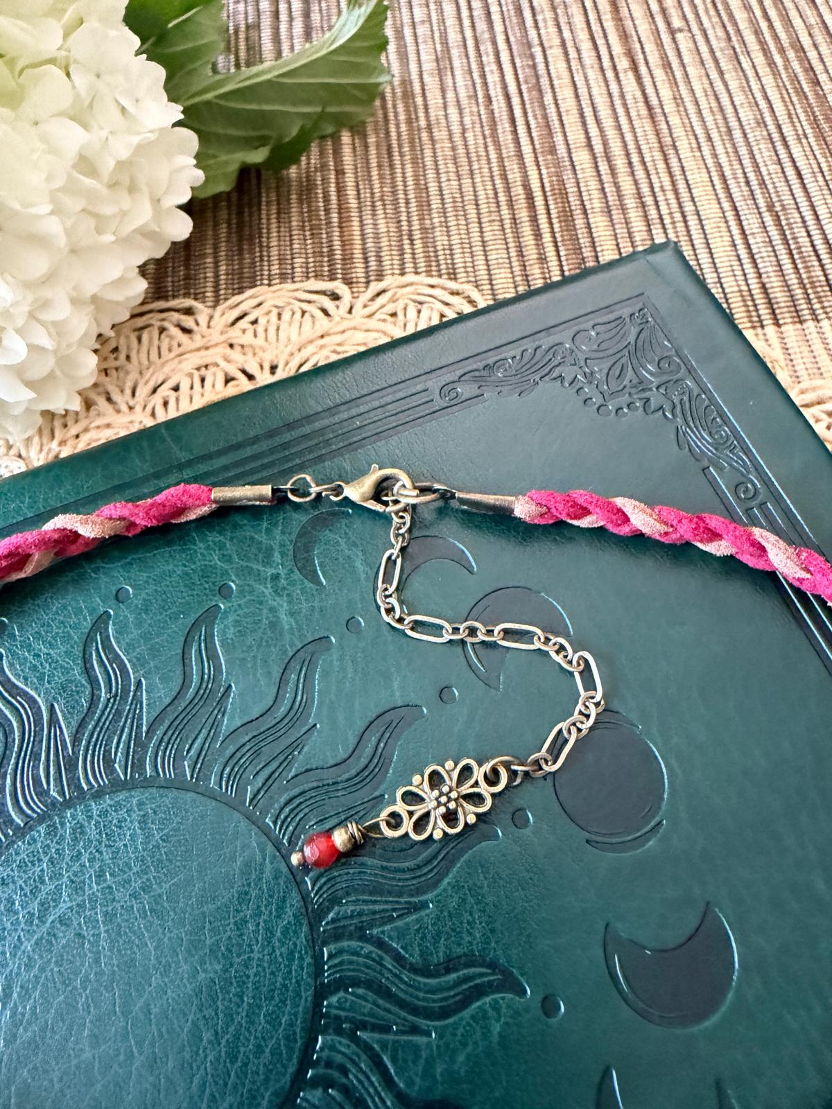 Ogień Odwagi – choker boho z czerwonym agatem ❤️✨