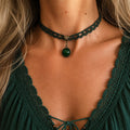 Zielony Agat Choker Boho Vintage – Kamień Harmonii i Wewnętrznego Spokoju | Agnes Arte