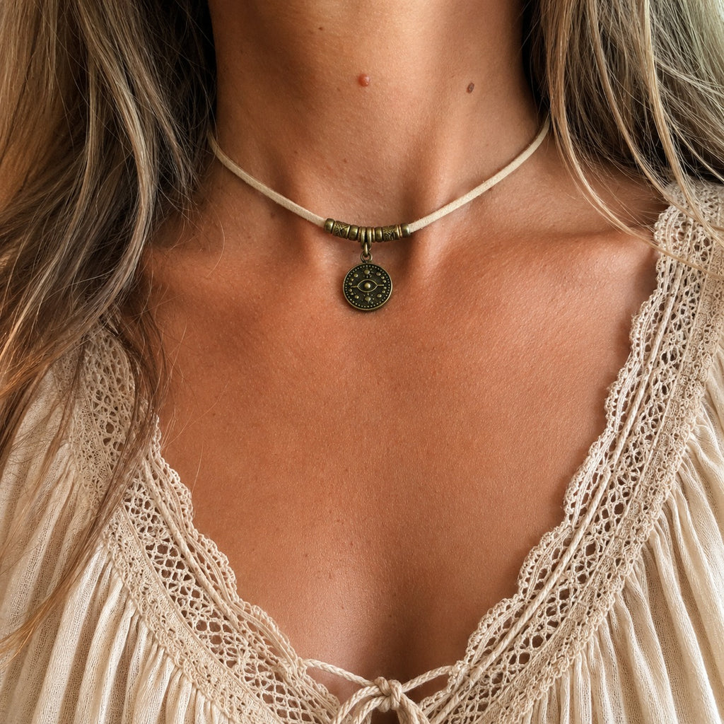 Choker Boho z Okiem Proroka – Symbol Ochrony i Intuicji | Agnes Arte