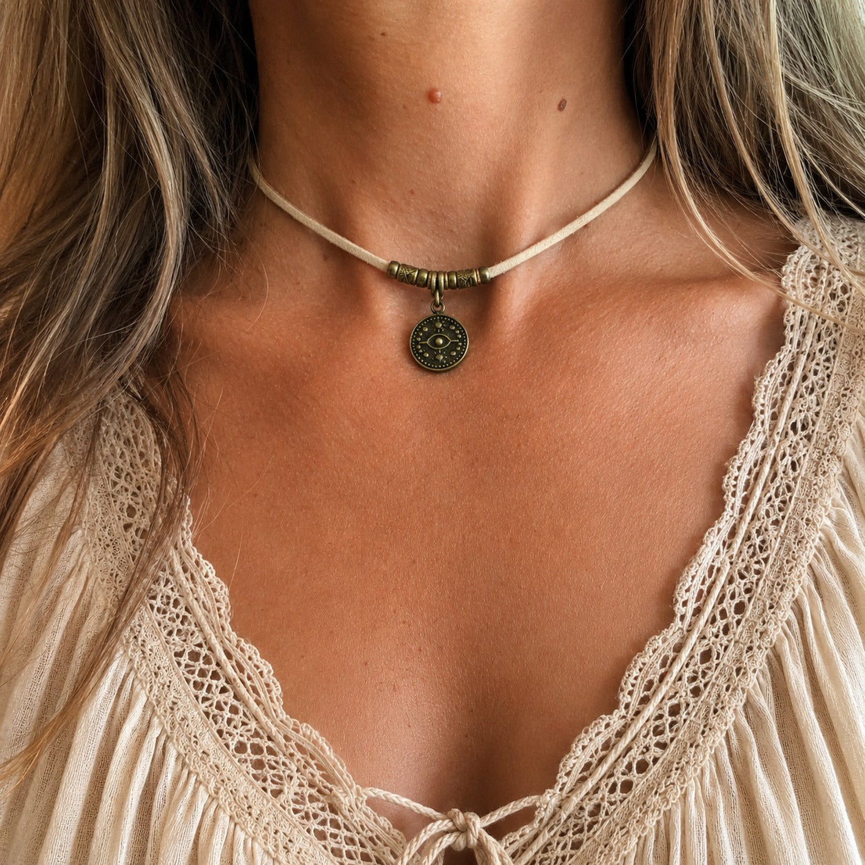 Choker Boho z Okiem Proroka – Symbol Ochrony i Intuicji | Agnes Arte