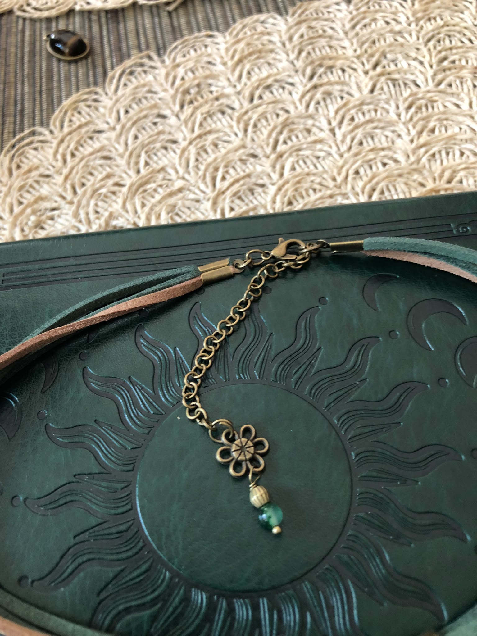 Zielony Agat Choker Boho Vintage – Naturalny Kamień Harmonii i Dobrobytu | Agnes Arte
