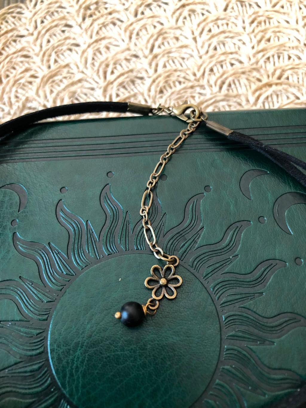 🖤 Choker Mandala z Matowym Onyksiem – Boho Gothic | Agnes Arte