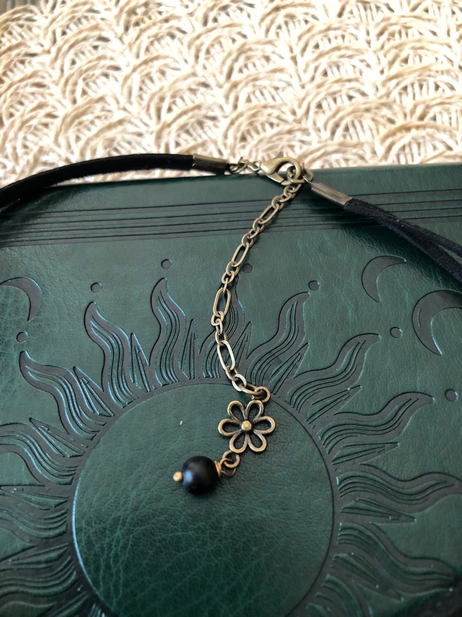 🖤 Choker Mandala z Matowym Onyksiem – Boho Gothic | Agnes Arte