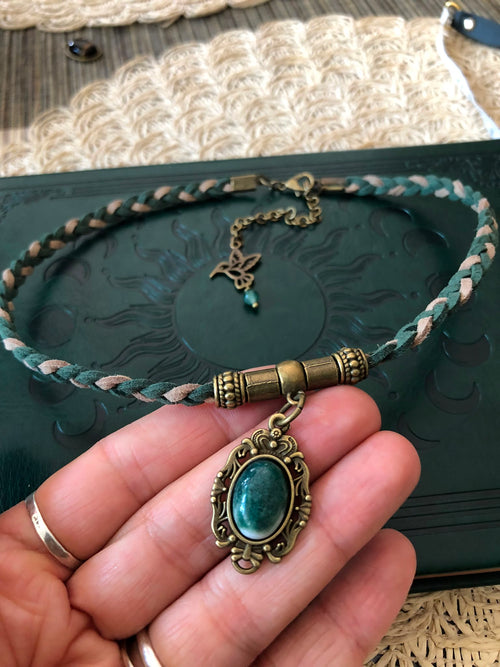 Agat Mchowy Choker Boho Vintage – Kamień Natury, Harmonii i Nowych Początków | Agnes Arte