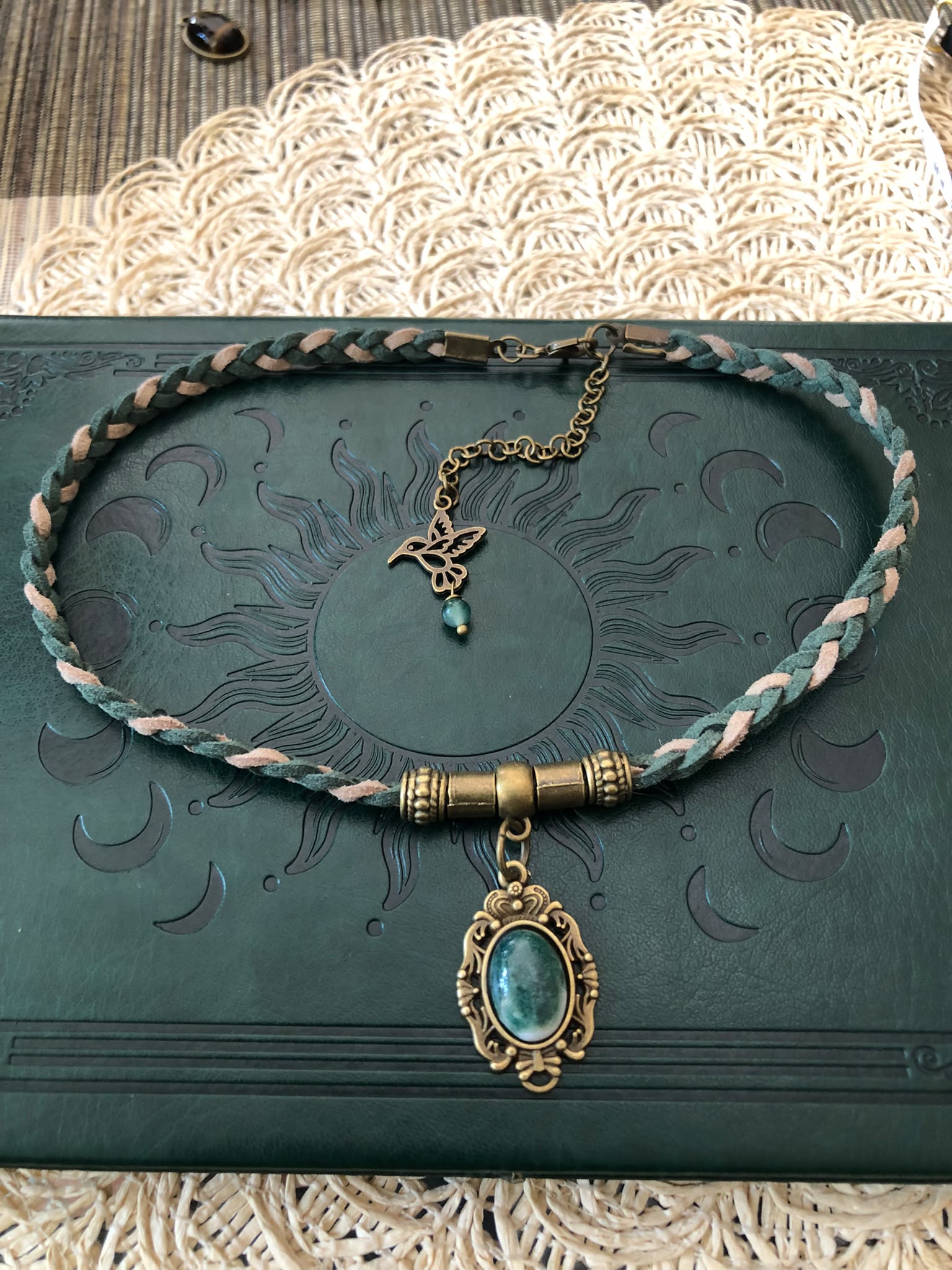 Agat Mchowy Choker Boho Vintage – Kamień Natury, Harmonii i Nowych Początków | Agnes Arte