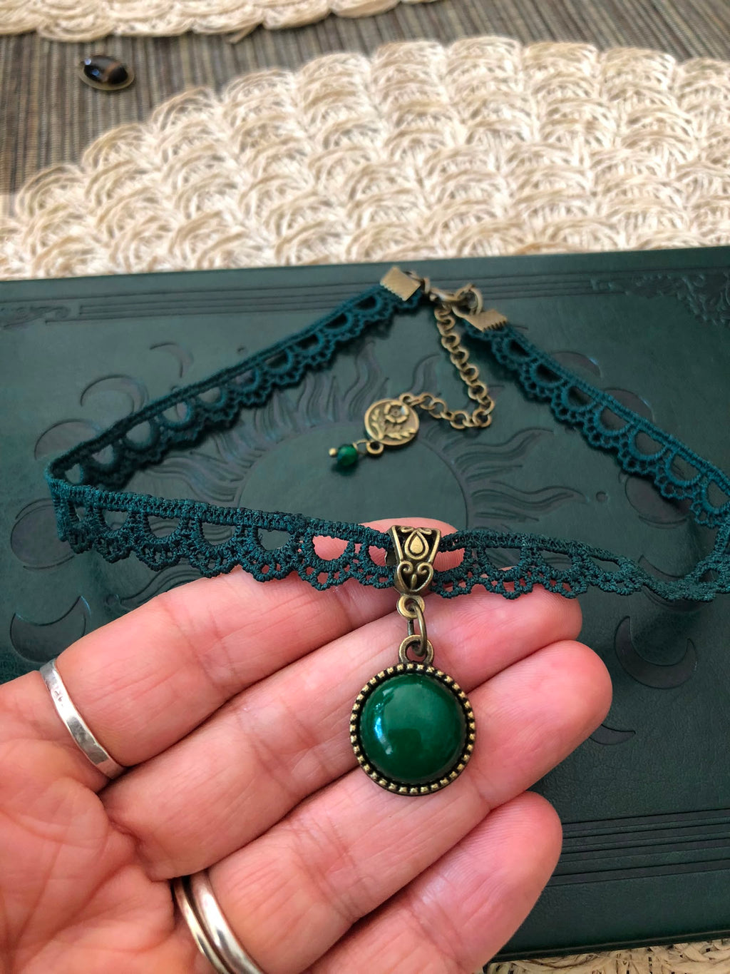 Zielony Agat Choker Boho Vintage – Kamień Harmonii i Wewnętrznego Spokoju | Agnes Arte