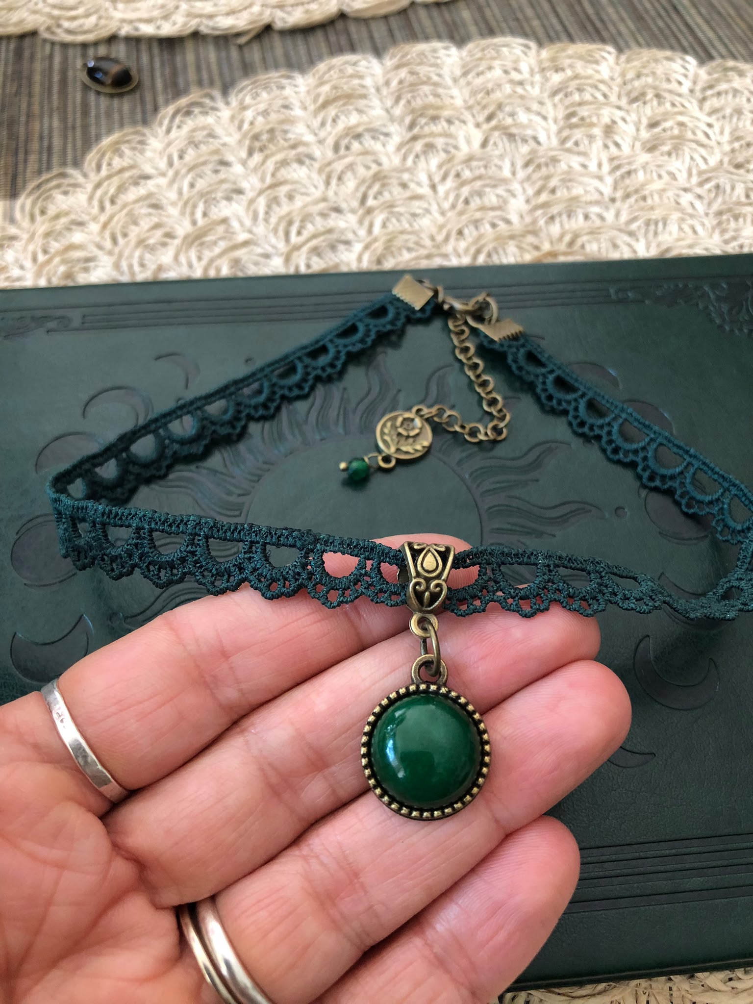Zielony Agat Choker Boho Vintage – Kamień Harmonii i Wewnętrznego Spokoju | Agnes Arte