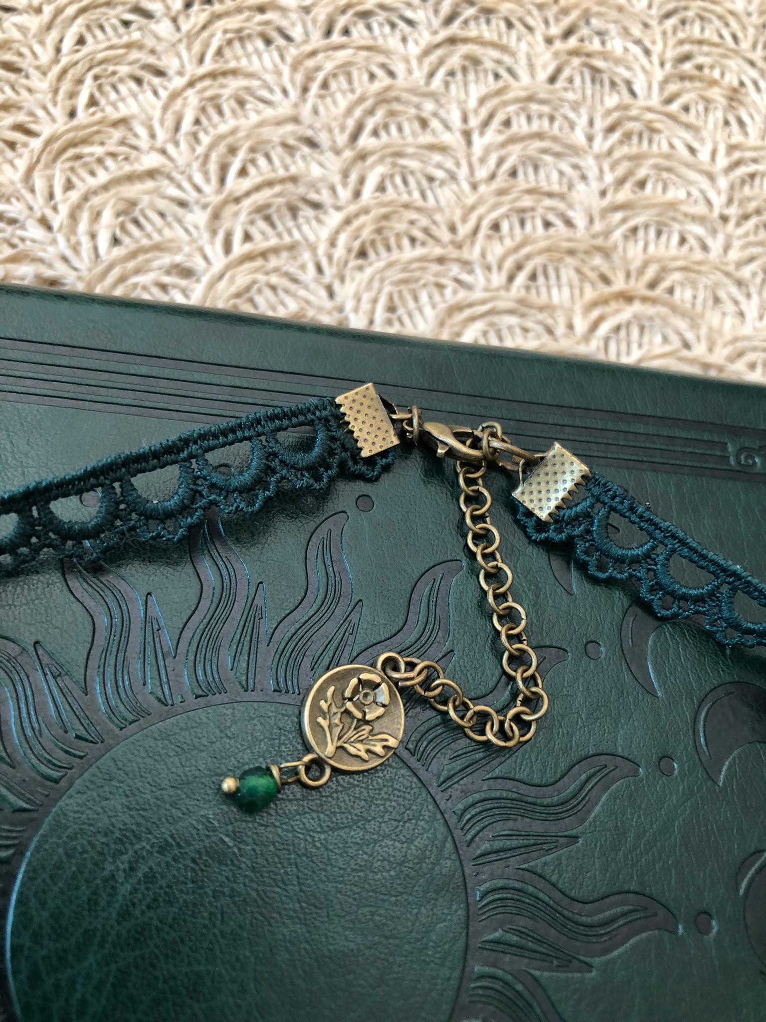 Zielony Agat Choker Boho Vintage – Kamień Harmonii i Wewnętrznego Spokoju | Agnes Arte
