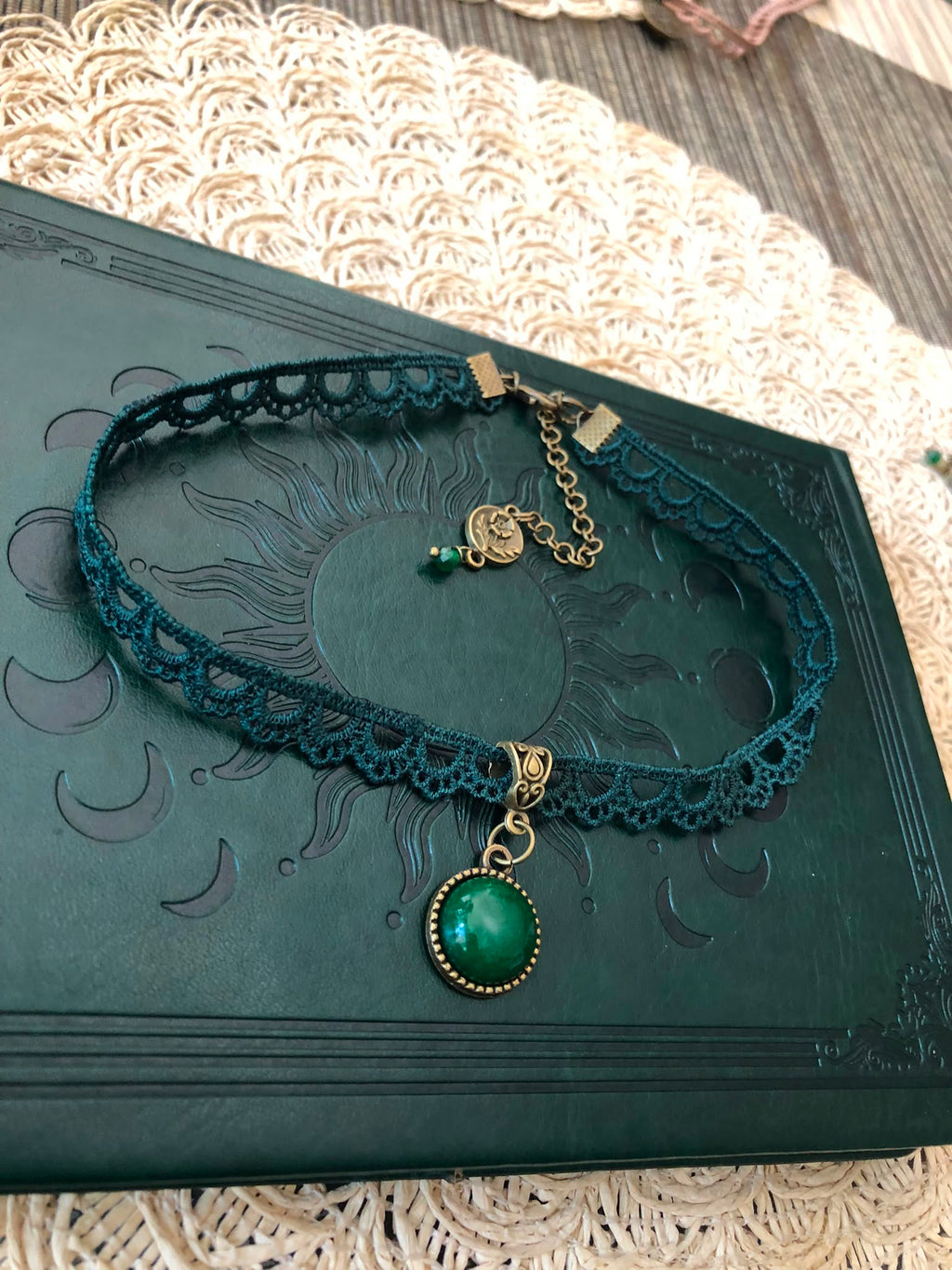 Zielony Agat Choker Boho Vintage – Kamień Harmonii i Wewnętrznego Spokoju | Agnes Arte