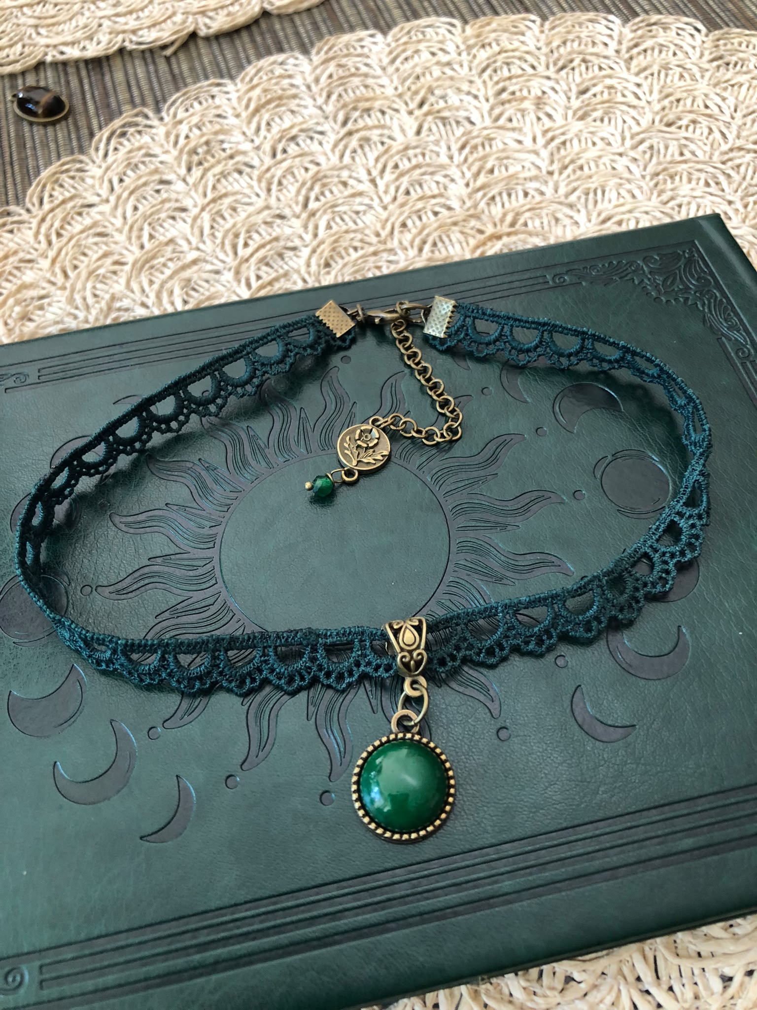 Zielony Agat Choker Boho Vintage – Kamień Harmonii i Wewnętrznego Spokoju | Agnes Arte