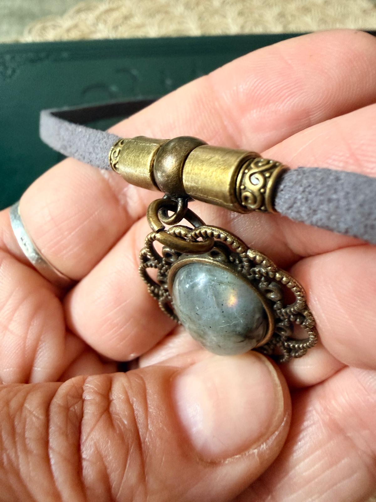 Choker Boho Vintage z Labradorytem – Kamień Intuicji i Magii | Agnes Arte