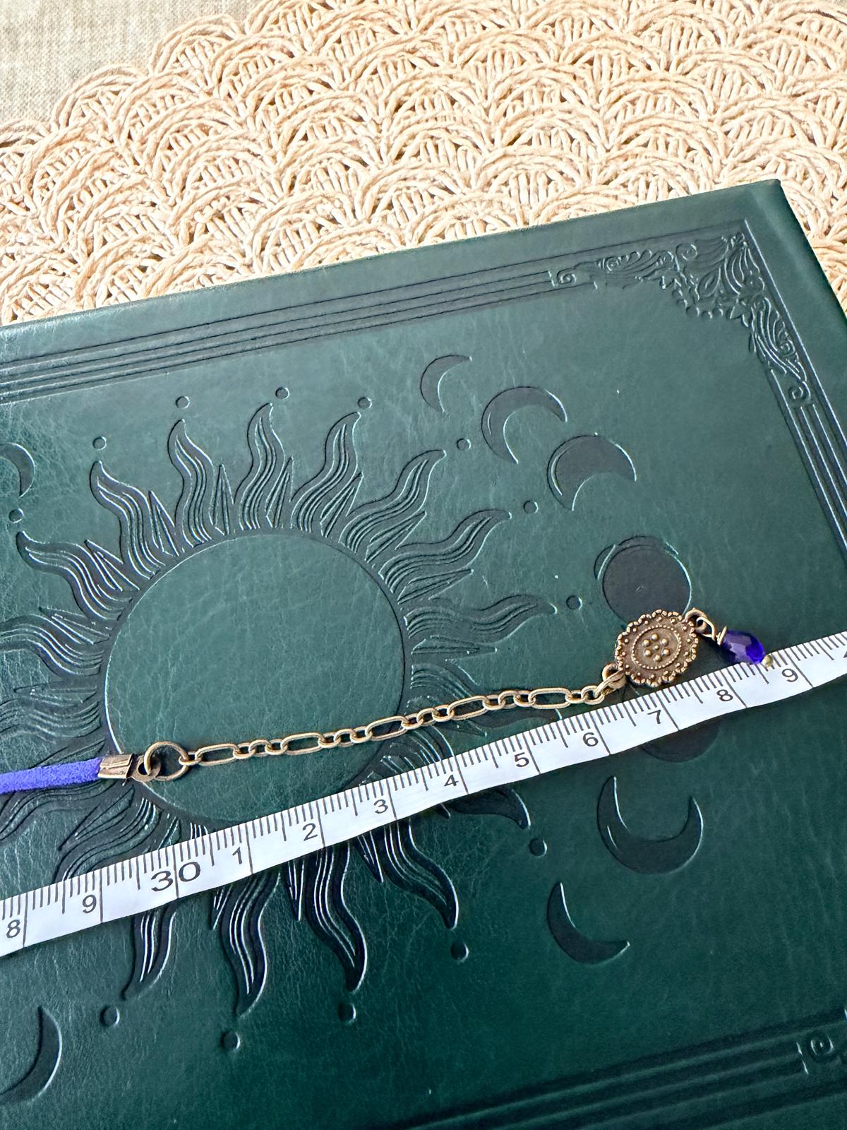 Choker Chabrowy z Oczkiem – Boho Naszyjnik w Kolorze Indygo | Agnes Arte
