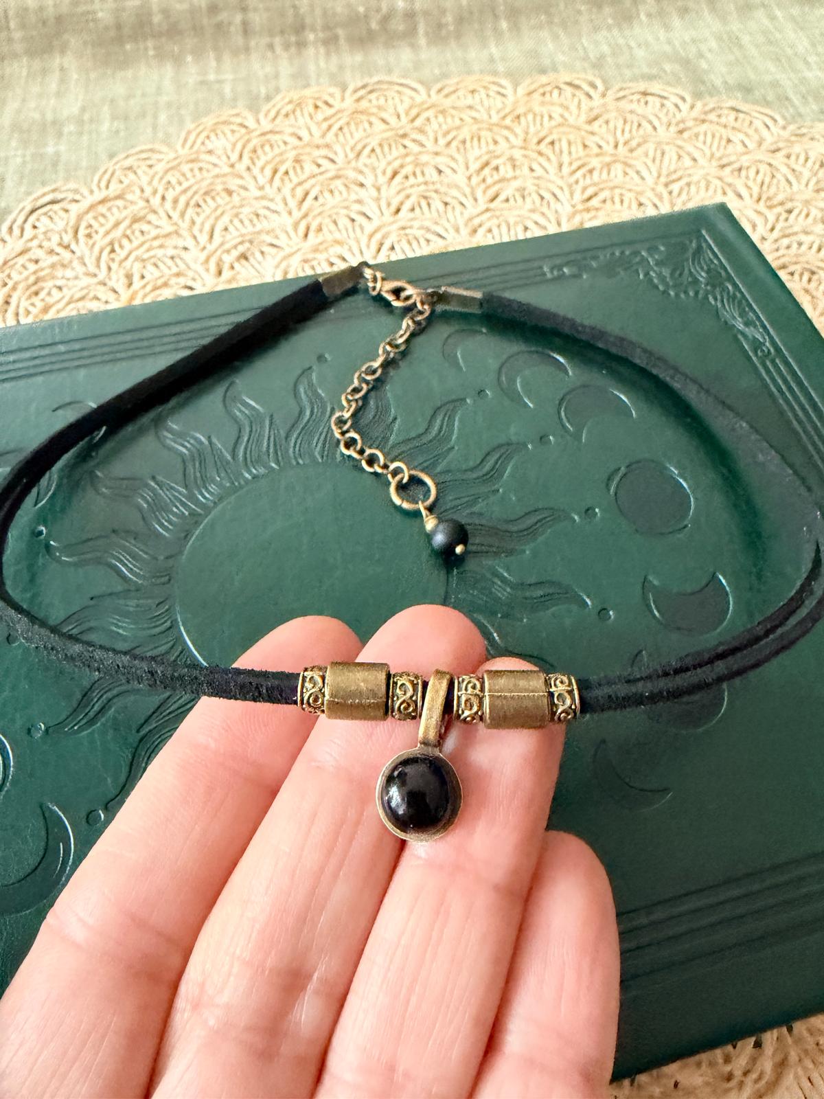 Choker z Czarnym Turmalinem – Minimalistyczny Naszyjnik Ochronny | Agnes Arte