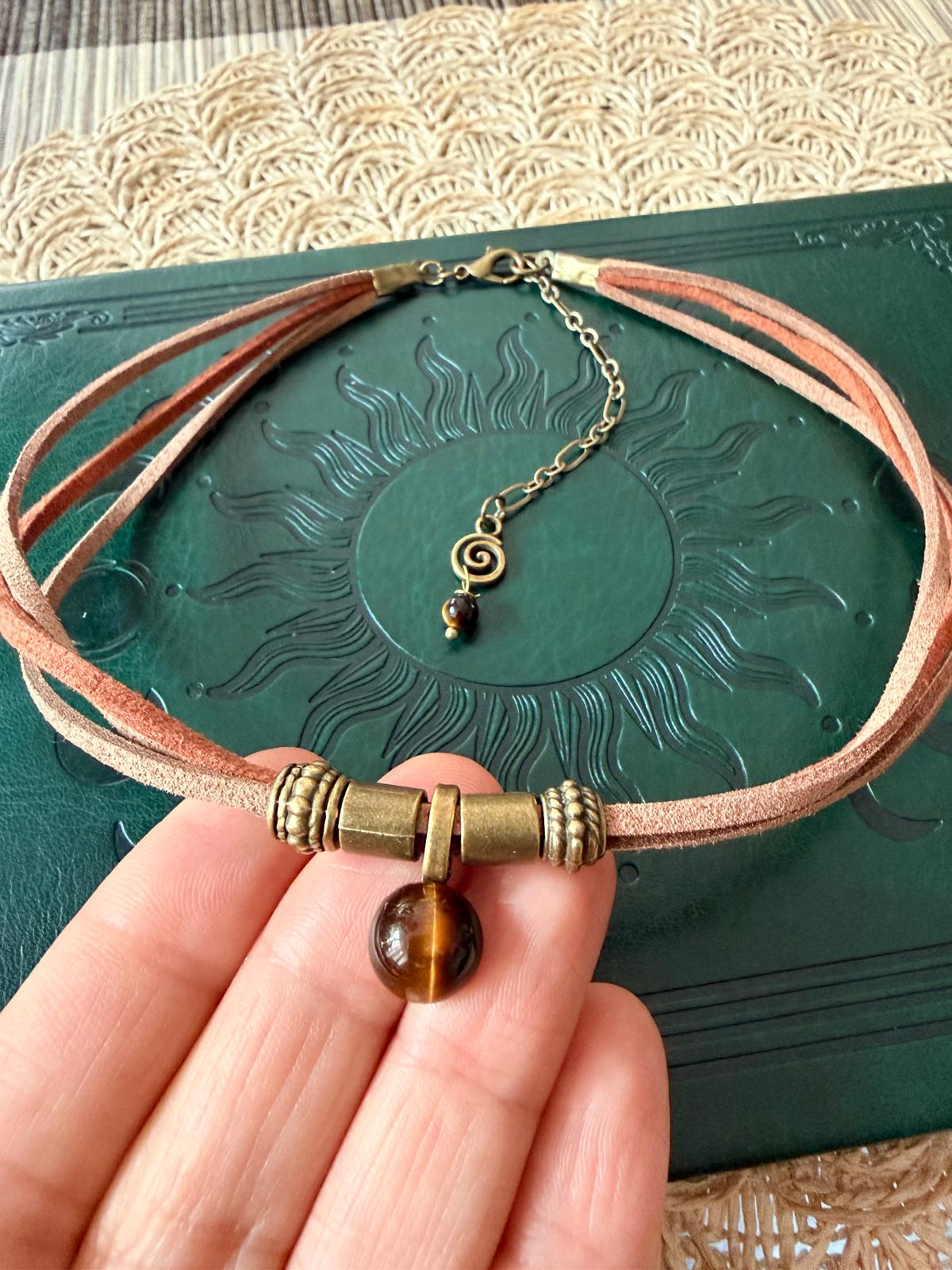 Choker z Tygrysim Okiem – Boho Naszyjnik Mocy i Odwagi | Agnes Arte