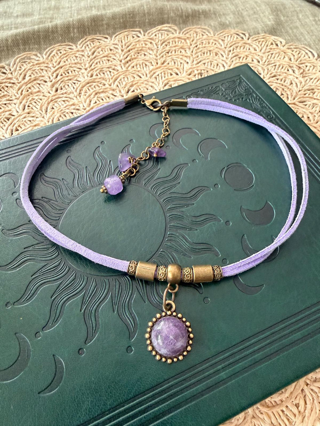Choker z Ametystem – delikatna magia w odcieniach lawendy 💜