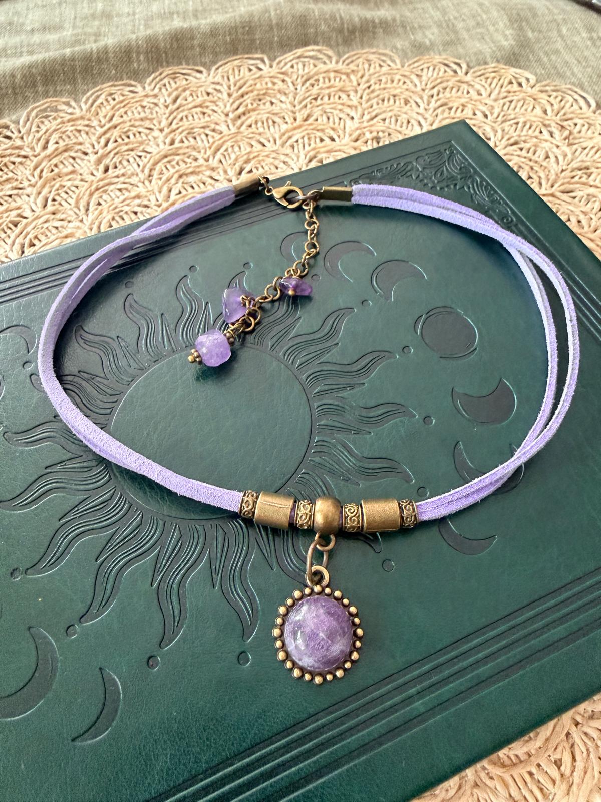 Choker z Ametystem – delikatna magia w odcieniach lawendy 💜
