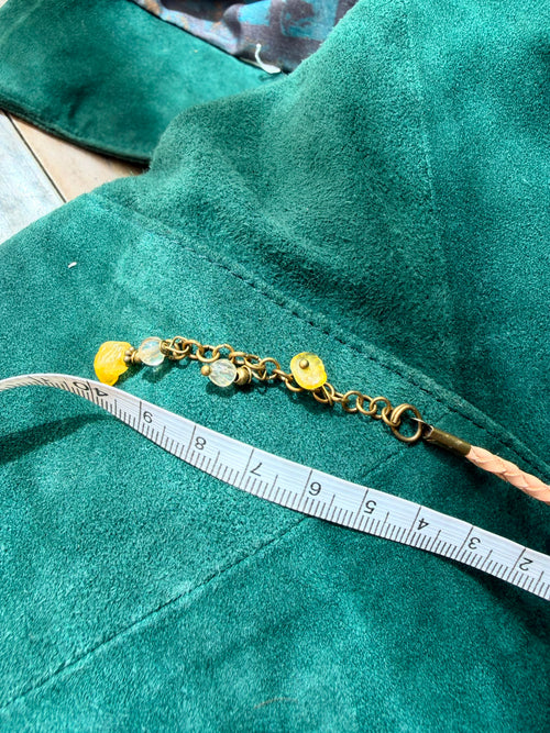 Choker z Cytrynem – naturalna pleciona skóra z Indii | Boho naszyjnik z kamieniem naturalnym | AgnesArte