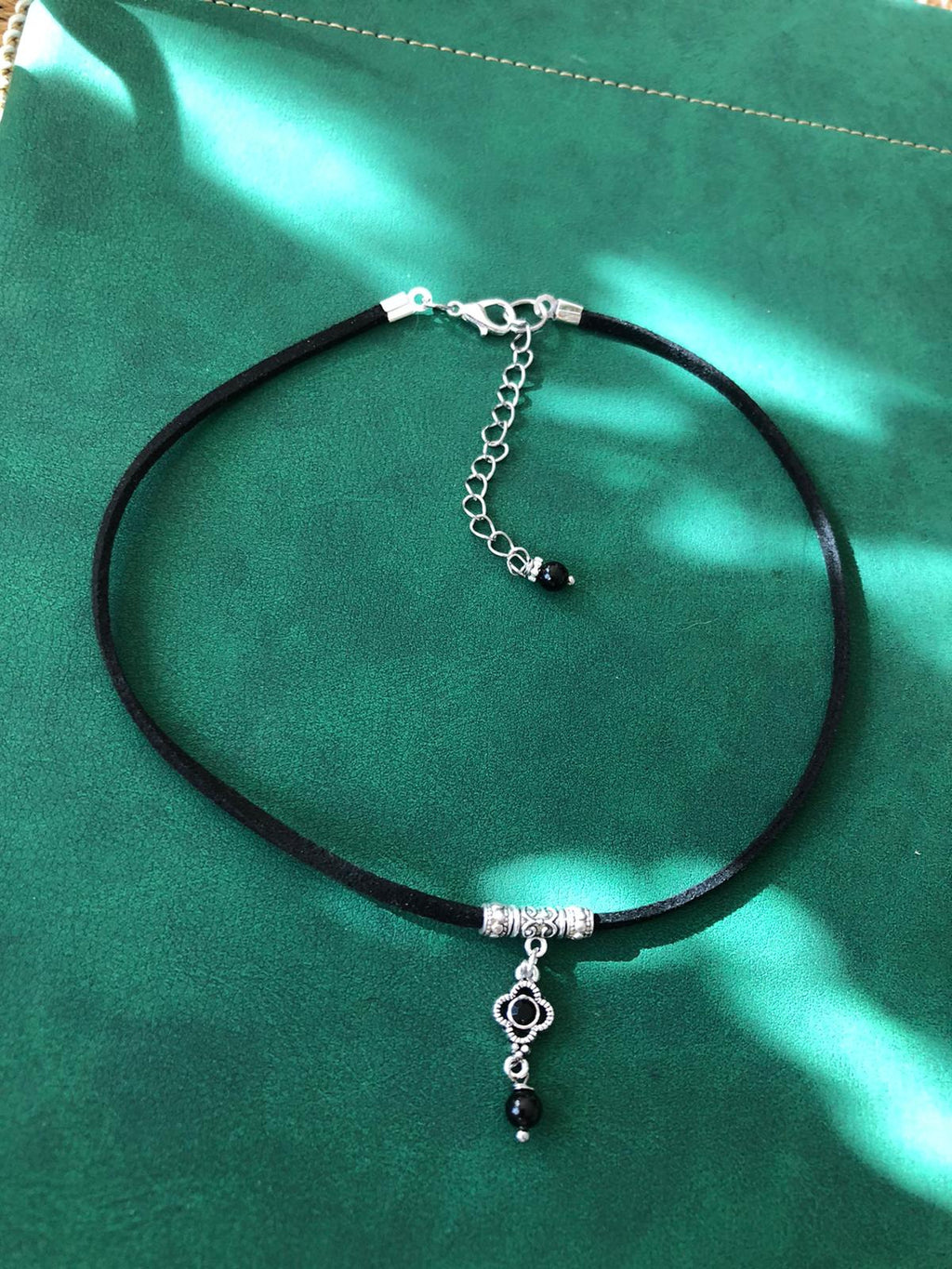 🖤 Elegancki choker z czarnym turmalinem 🖤