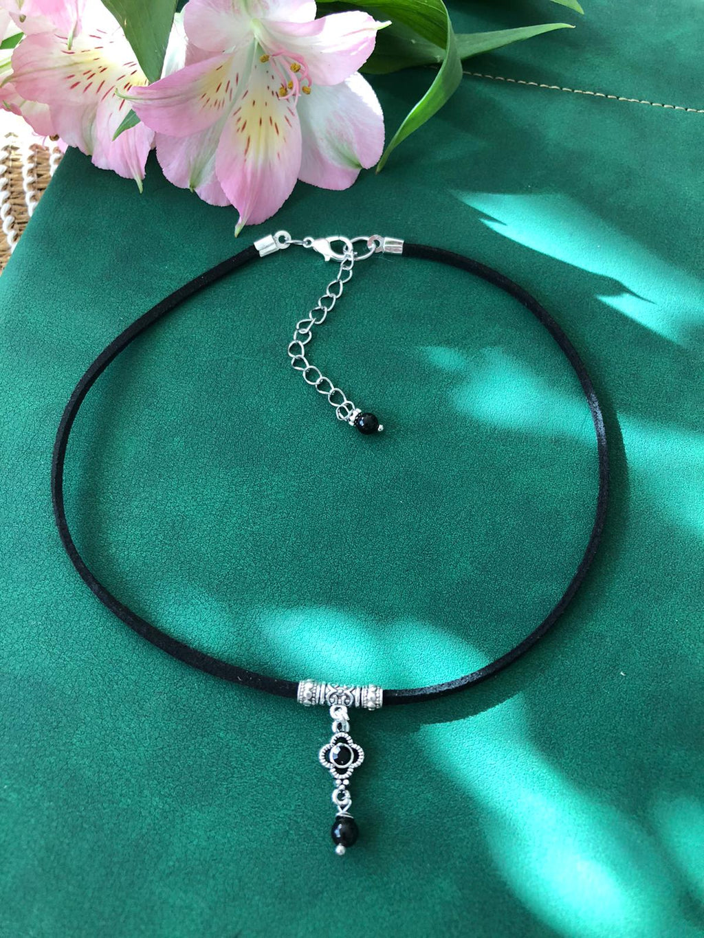 🖤 Elegancki choker z czarnym turmalinem 🖤
